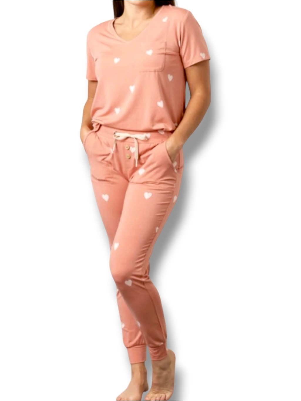 Lates By Kate Modal Heart Pajama Set Size Small Like New